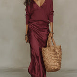 Elena | Satin Midi Dress