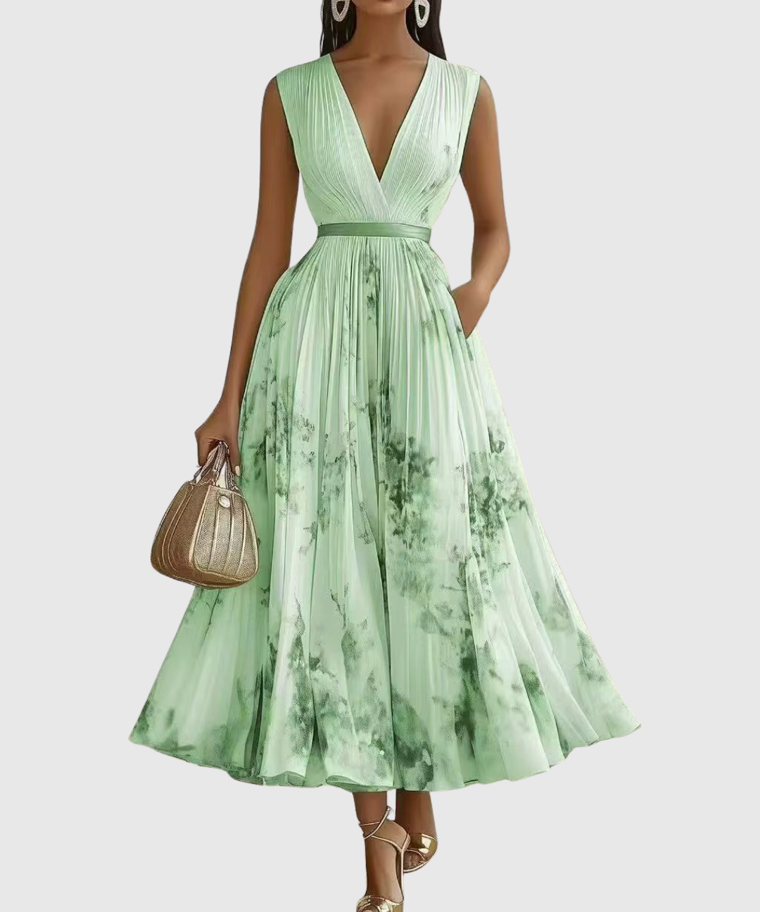Rowella | Elegant Pleated Maxi Dress