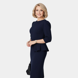 Claudine Bloom | Elegant Midi Dress with Ruffles