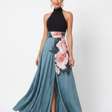 Olympas | Halter Bodice Cvjetna Maxi Haljina