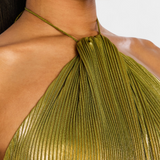 Emma | Metalik Halter Haljina s Otvorenim Leđima