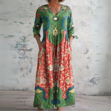 Sophia | Vintage cvjetna maxi haljina