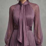 Demetria | Haljina s Ruffles i Vezicom oko Vrata