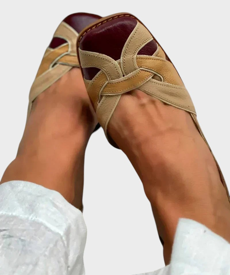 Vynelle | Tri-Color Slip-On Ballet Flats