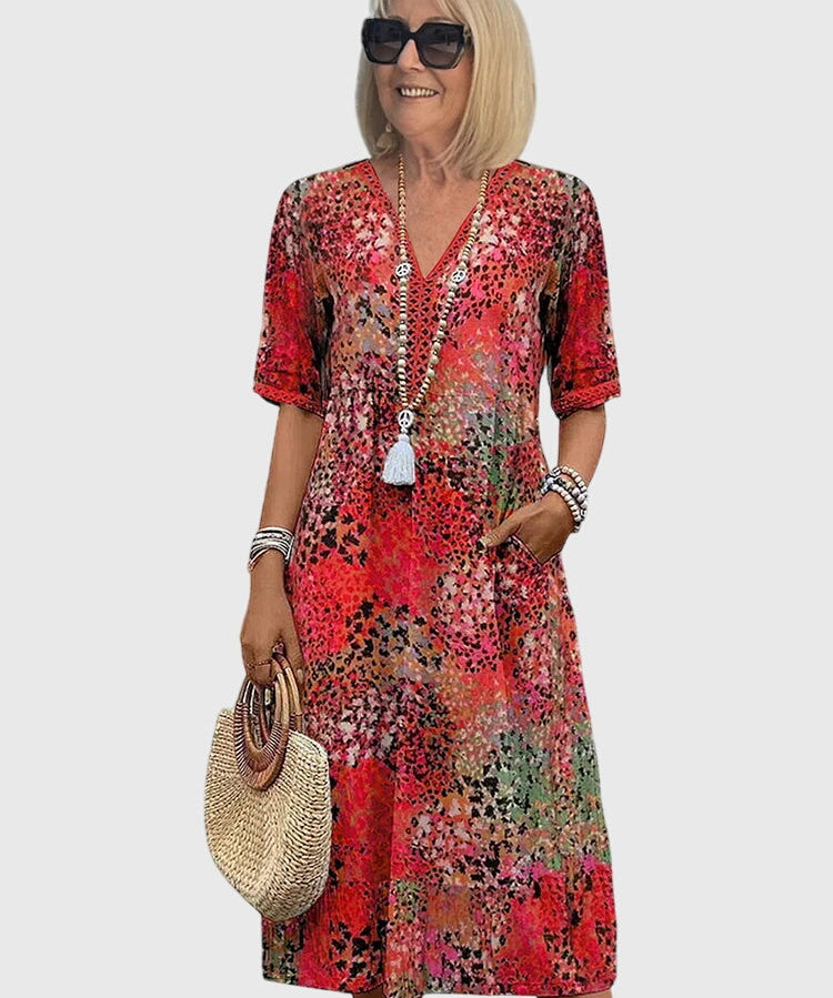 Bella | Elegant Floral Midi Dress