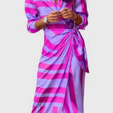 Everly | Elegantna Haljina s Printom i Omotom