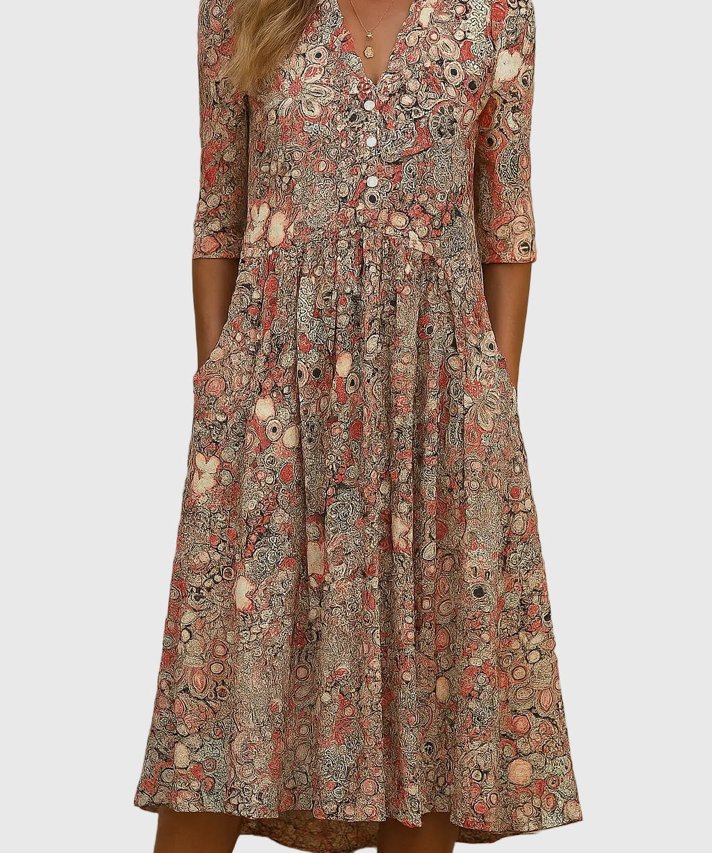 Harlow | Elegantna Midi Haljina s V-Izrezom