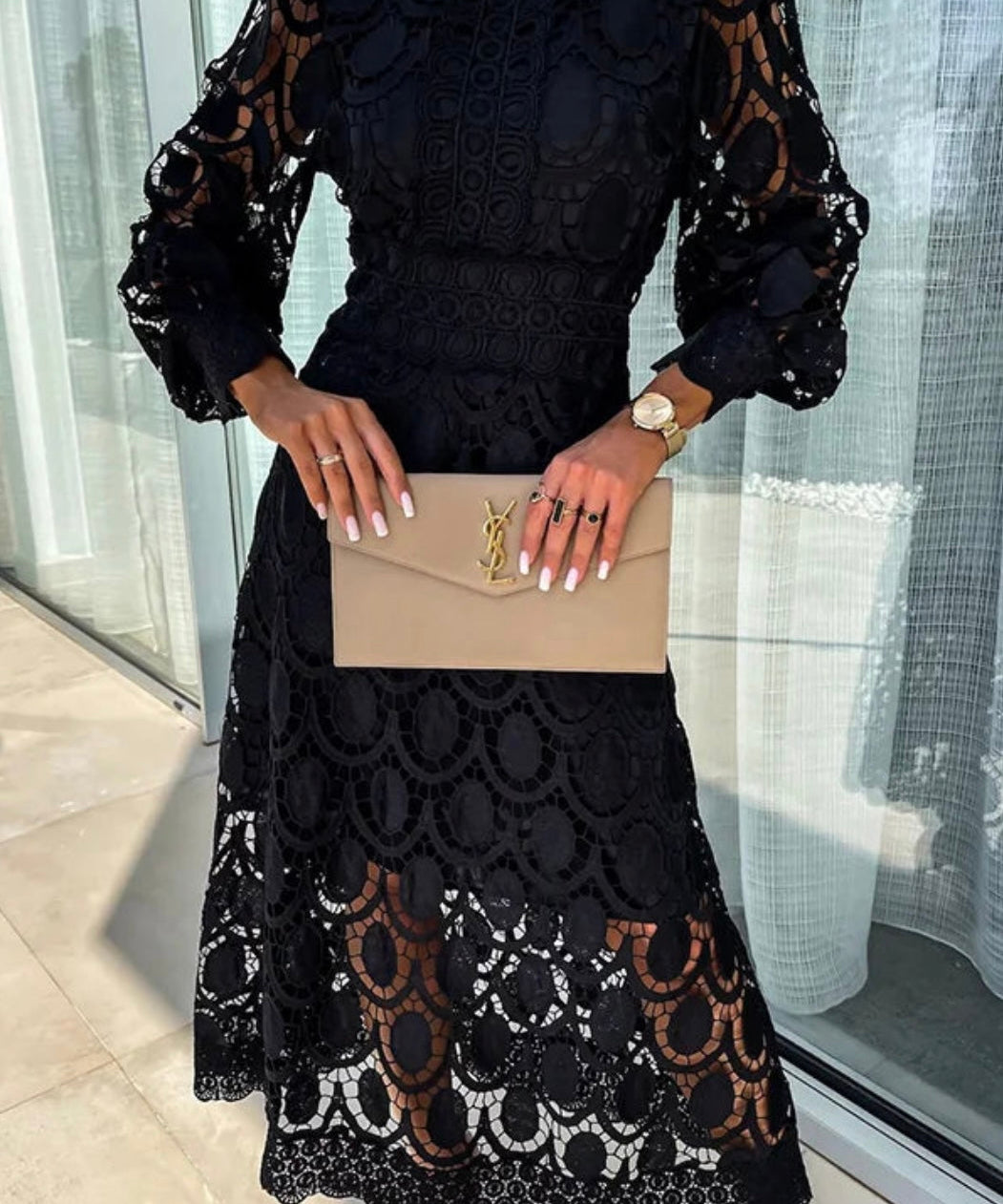Eloah™ | Elegantna Čipkasta Midi Haljina