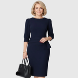 Claudine Bloom | Elegant Midi Dress with Ruffles