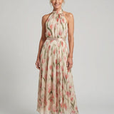 Aurelle | Halter Neck Cvjetna Midi Haljina