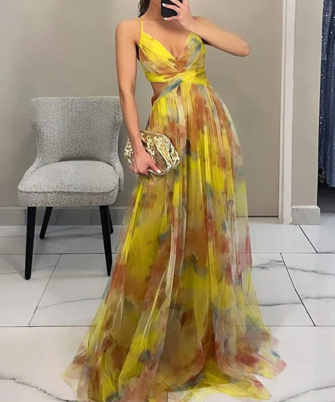 La Scintilla | Maxi Haljina s Cvjetnim Uzorkom Elegancije
