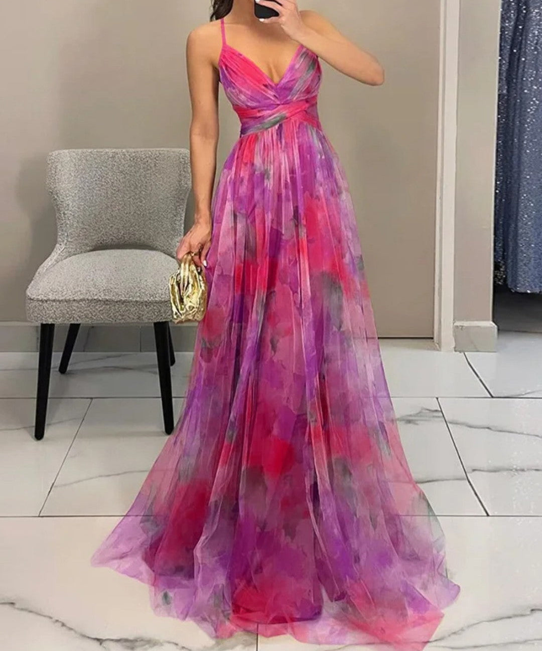 La Scintilla | Maxi Haljina s Cvjetnim Uzorkom Elegancije
