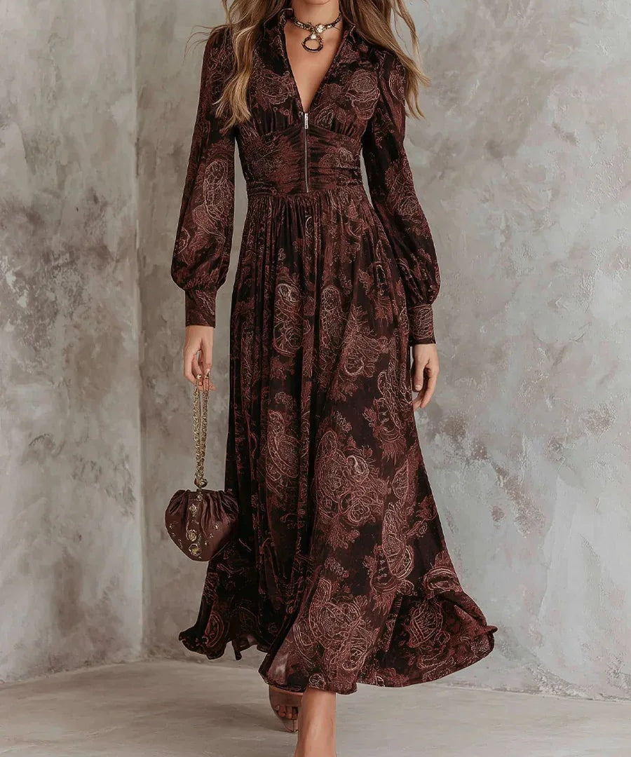La Scintilla | Duga Haljina s Elegantnim Vintage Uzorkom