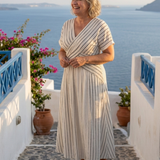 Cressida | Midi Dress with V-Neck and Short Sleeves