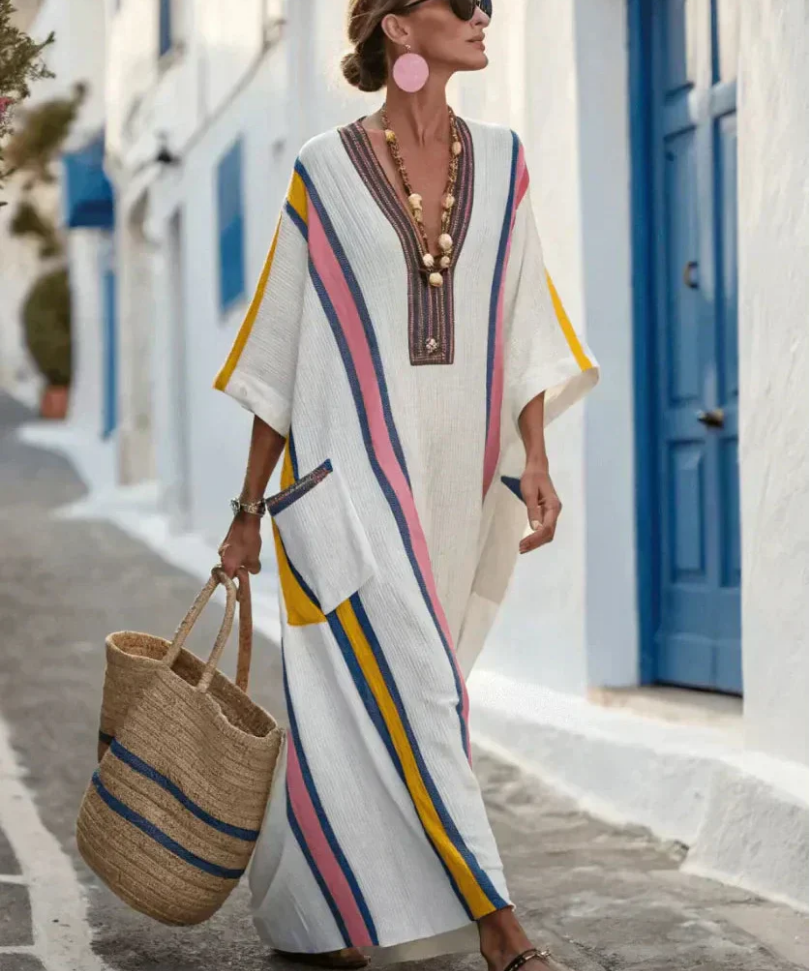 Noemi | Maxi Dress with V-Neck and Half Sleeves