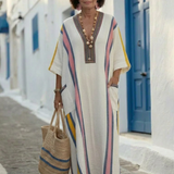 Noemi | Maxi Dress with V-Neck and Half Sleeves
