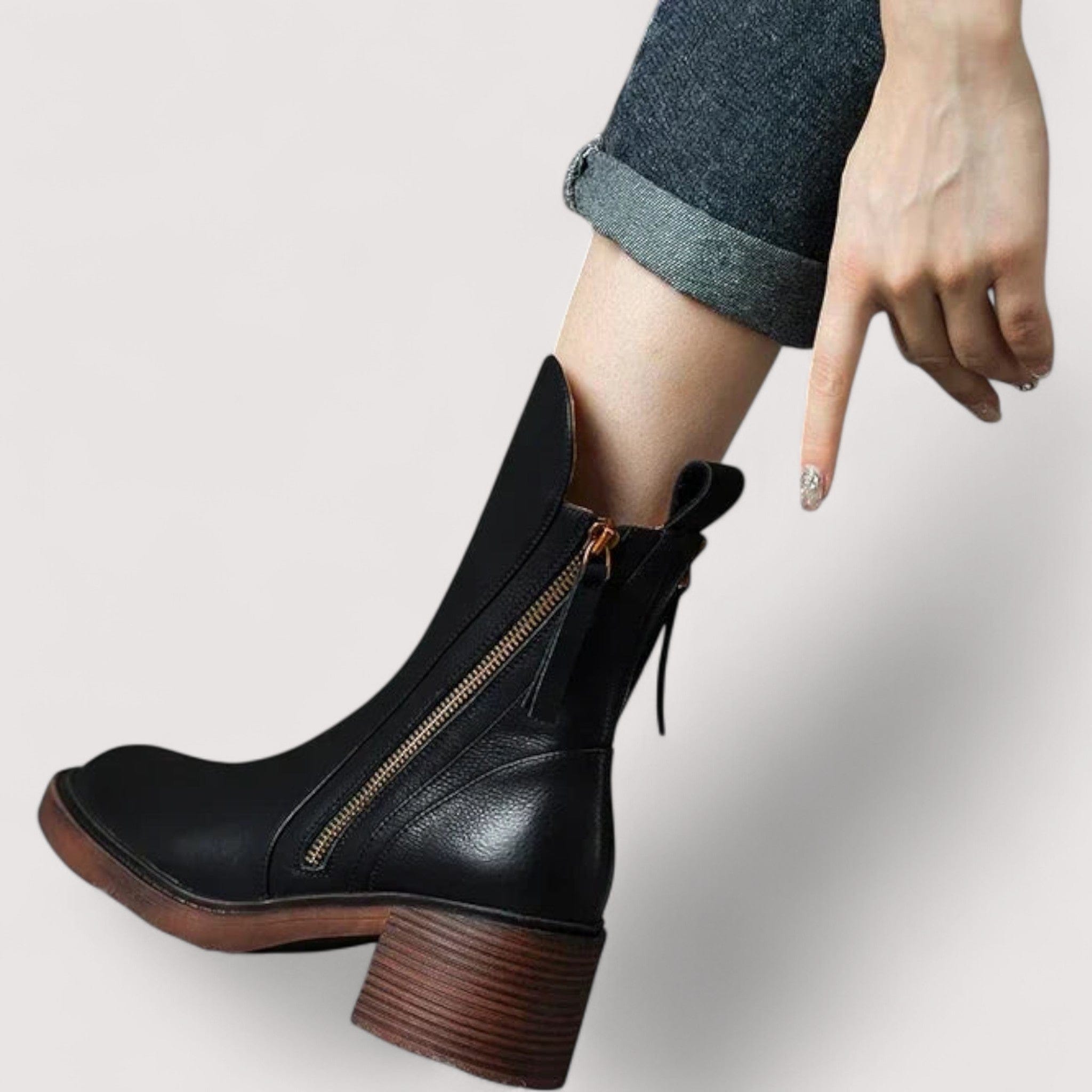 Adriana™ | Kožne Ankle Boots - nadiazagreb
