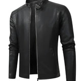 Alexandre™ | Elegant Men's Leather Biker Jacket - nadiazagreb