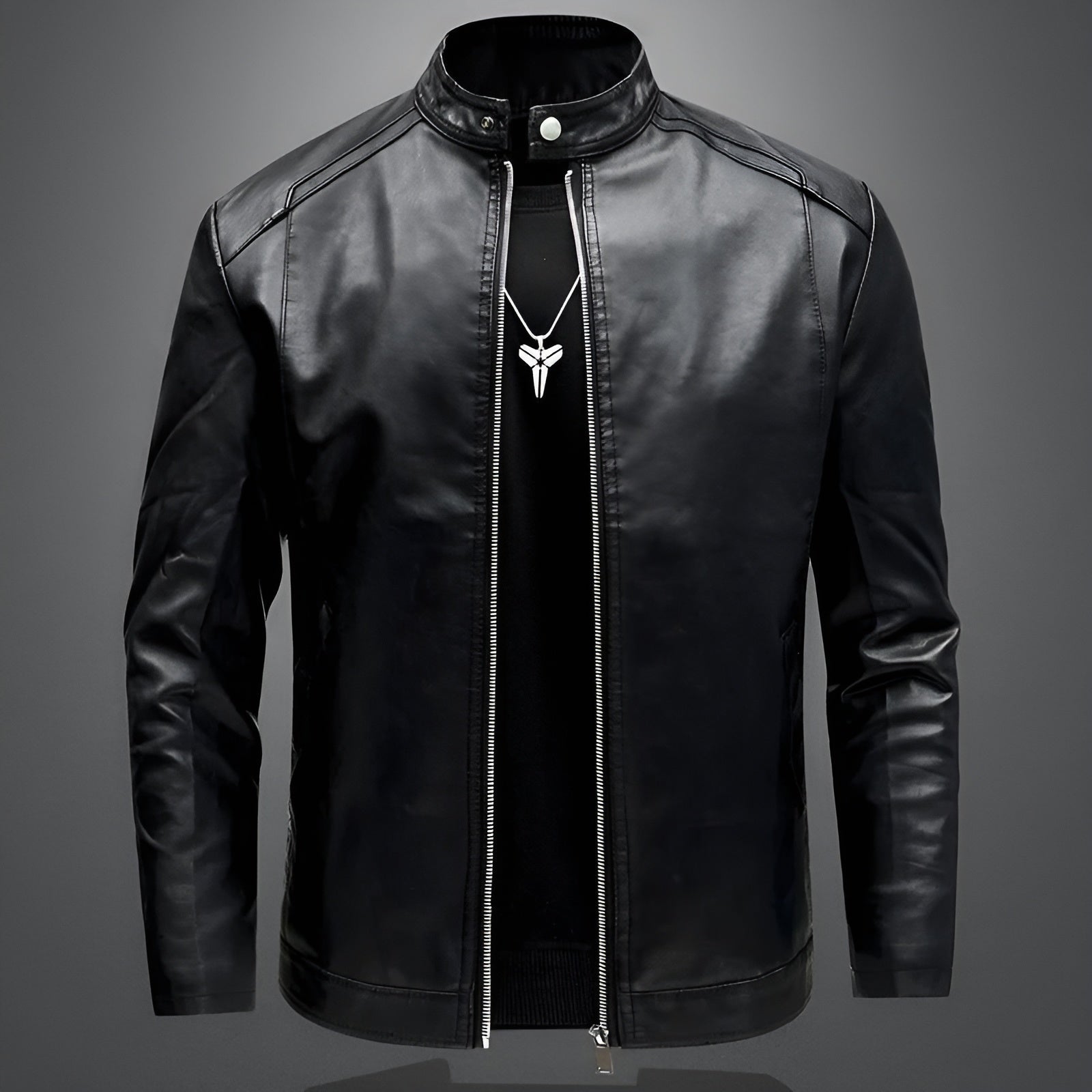Alexandre™ | Elegant Men's Leather Biker Jacket - nadiazagreb