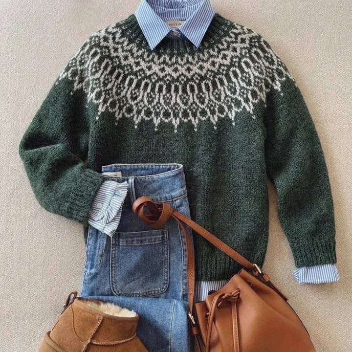 Aurora – Klasični vintage pleten sweater - nadiazagreb