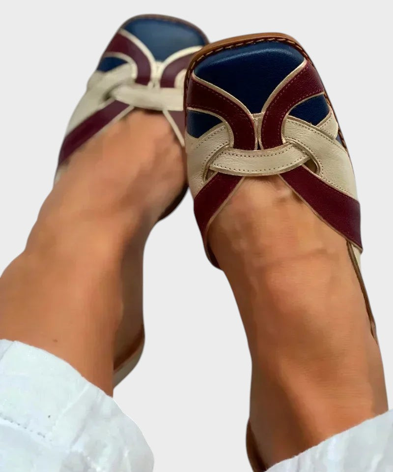 Vynelle | Tri-Color Slip-On Ballet Flats