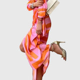 Everly | Elegantna Haljina s Printom i Omotom