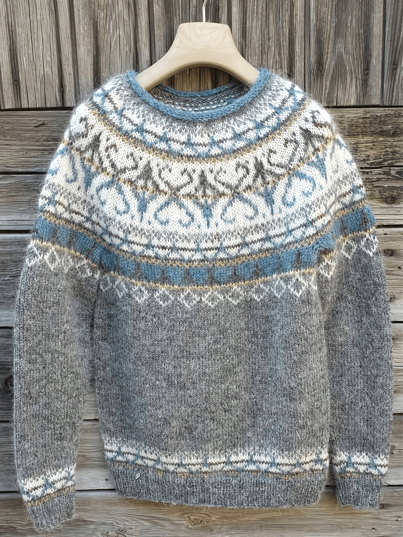 Elina – Klasični vintage pleten sweater - nadiazagreb