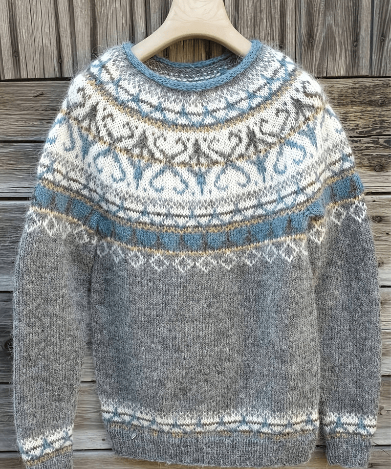 Elina – Klasični vintage pleten sweater - nadiazagreb