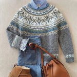 Elina – Klasični vintage pleten sweater - nadiazagreb