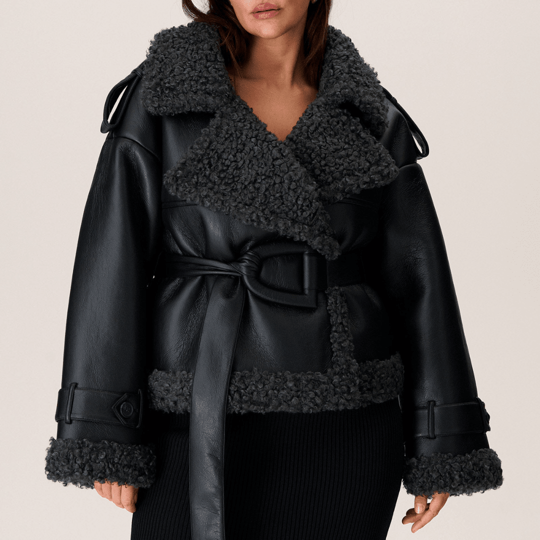 Elvira™ | Shearling Kaput s Pojasom - nadiazagreb