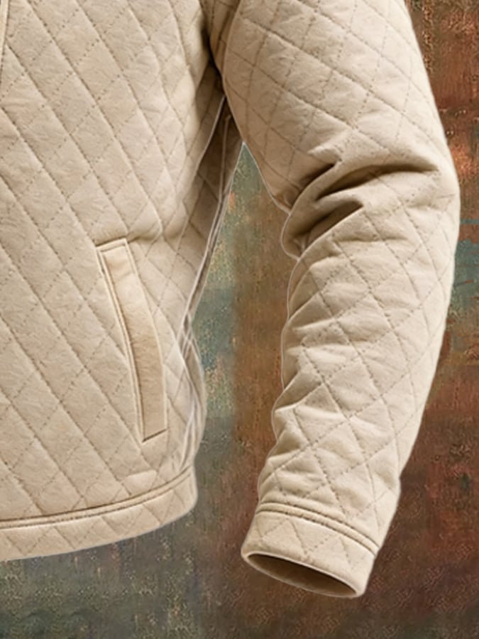 Filip | BEIGE PUFFER JACKET WITH LEATHER ACCENTS - nadiazagreb