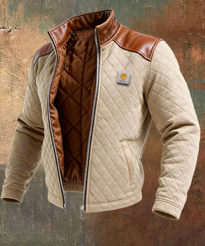 Filip | BEIGE PUFFER JACKET WITH LEATHER ACCENTS - nadiazagreb