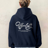 HOODIE S CVJETNIM MOTIVOM, TAMNO PLAVI