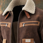 Fran | Brown Minka Bomber Jacket with Cozy Sherpa Collar - nadiazagreb