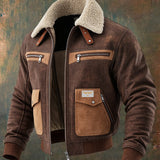 Fran | Brown Minka Bomber Jacket with Cozy Sherpa Collar - nadiazagreb