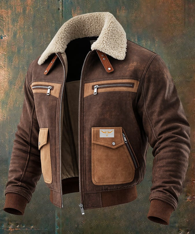 Fran | Brown Minka Bomber Jacket with Cozy Sherpa Collar - nadiazagreb