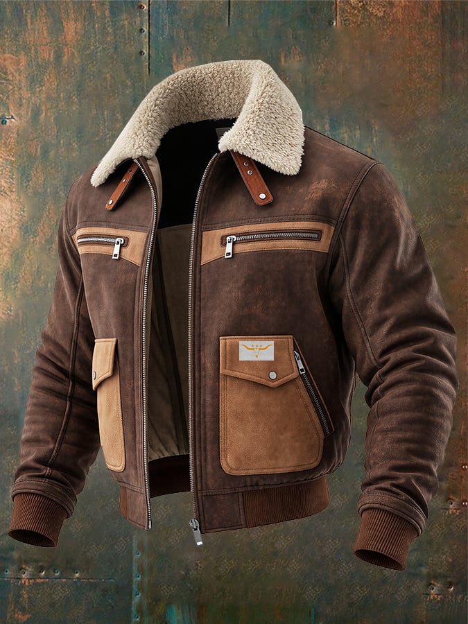 Fran | Brown Minka Bomber Jacket with Cozy Sherpa Collar - nadiazagreb