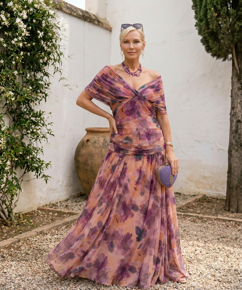 Elegantna maxi haljina za zabavu s dekolteom u obliku srca