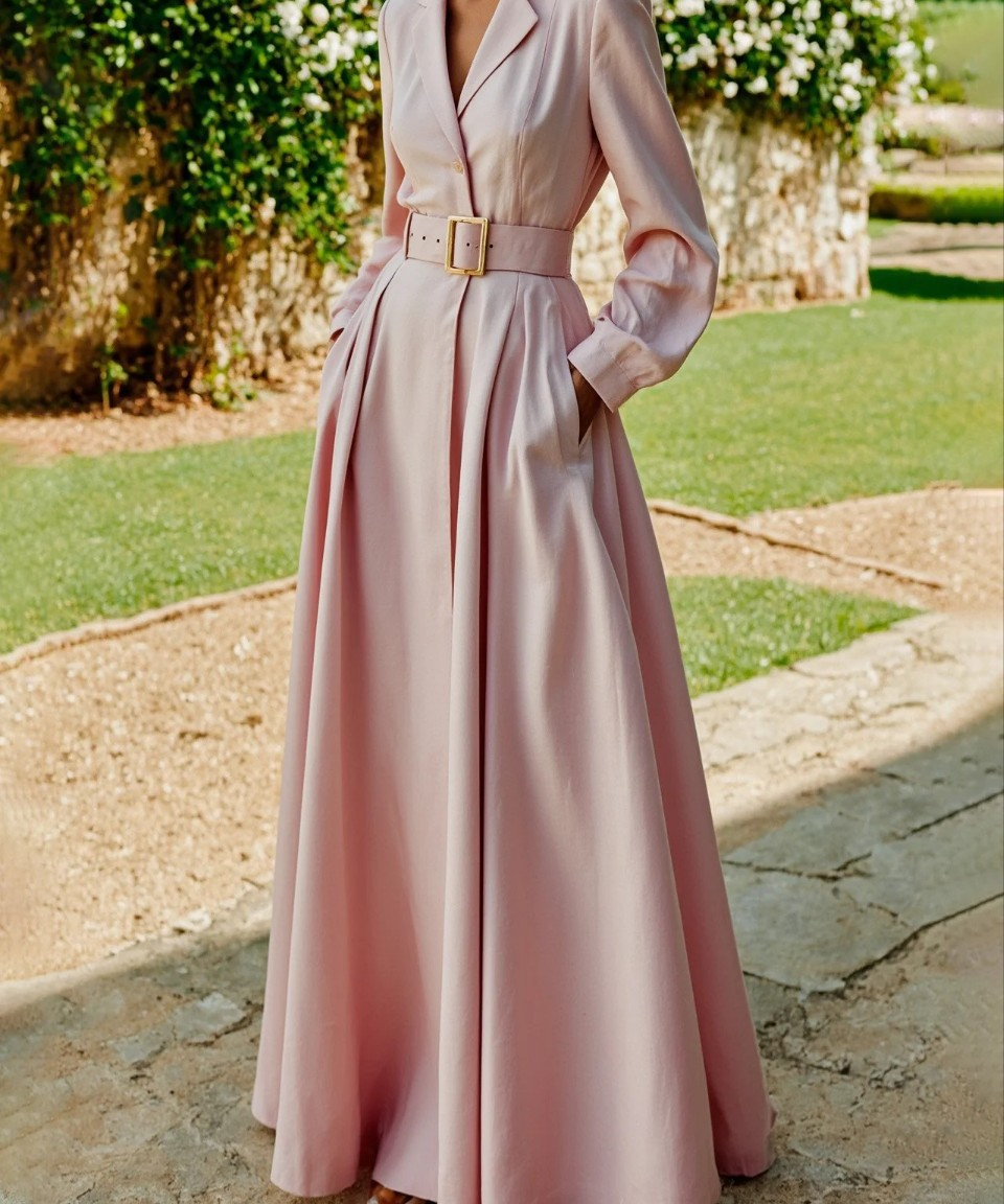 Ceryth | Elegant Midi Dress with Pleated Blazer