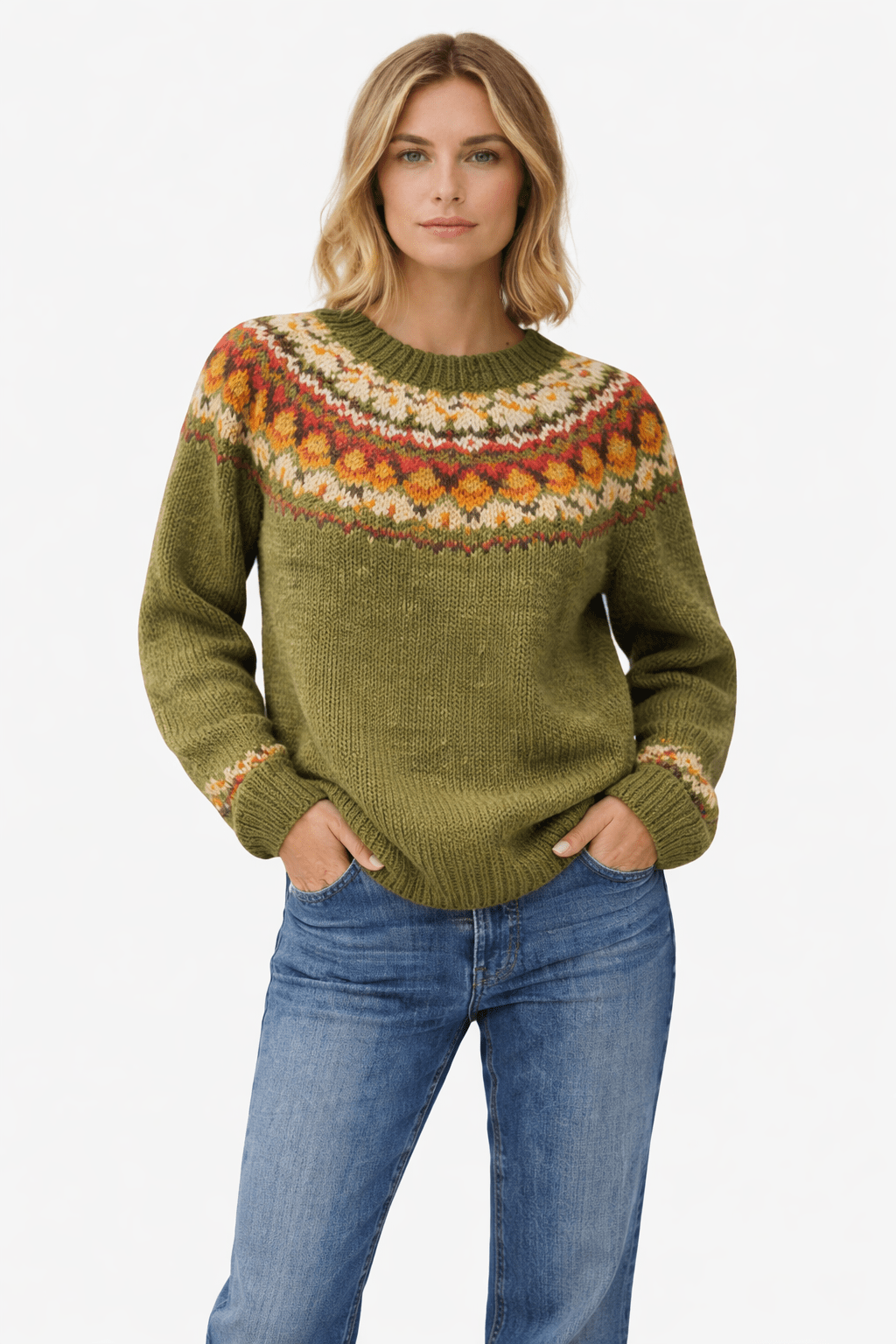 Isla – Klasični vintage pleten sweater - nadiazagreb