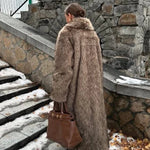 Ivica - Premium plišani umjetni mink dugi kaput - nadiazagreb