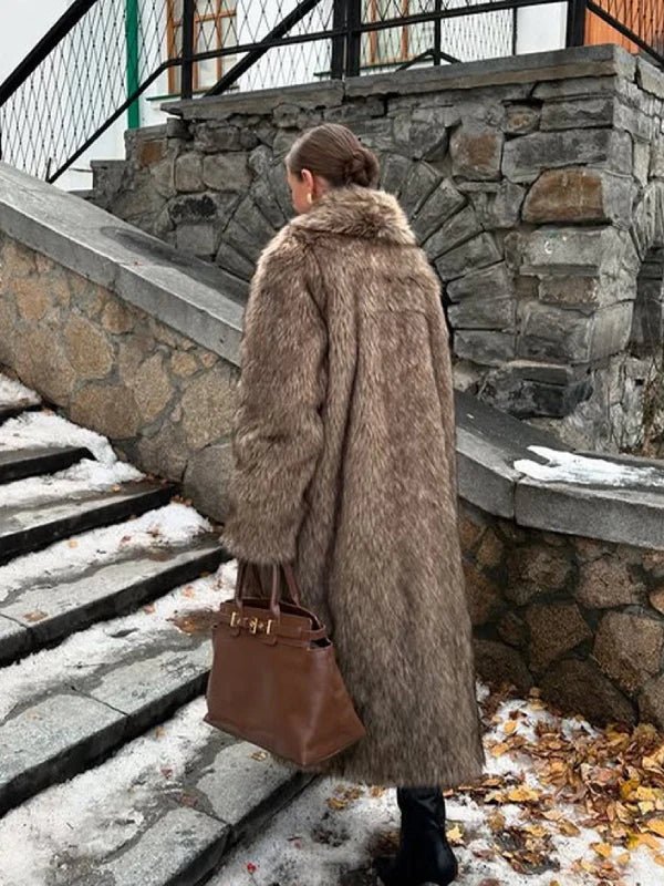 Ivica - Premium plišani umjetni mink dugi kaput - nadiazagreb