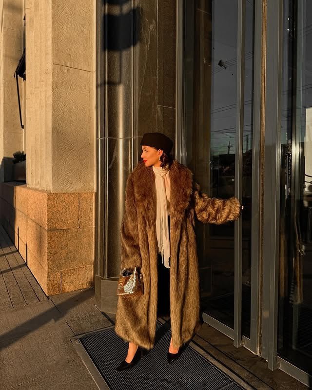 Ivica - Premium plišani umjetni mink dugi kaput - nadiazagreb