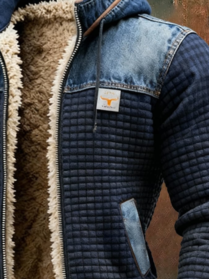 Jakov | VESTA TAMNO PLAVA S DENIM DETALJIMA - nadiazagreb