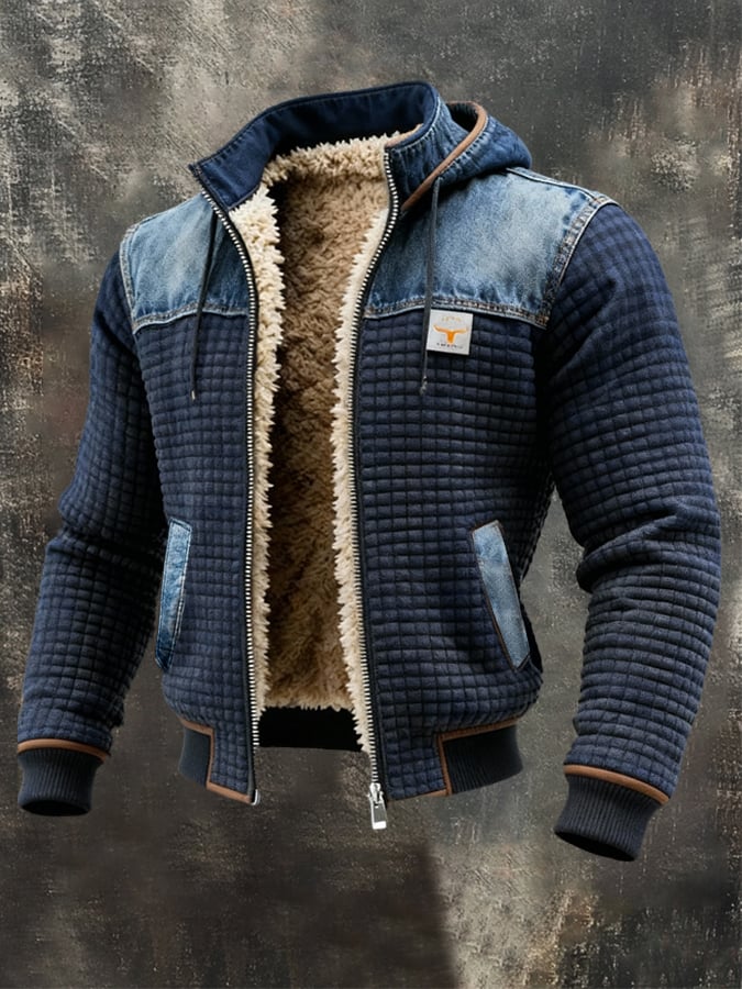 Jakov | VESTA TAMNO PLAVA S DENIM DETALJIMA - nadiazagreb