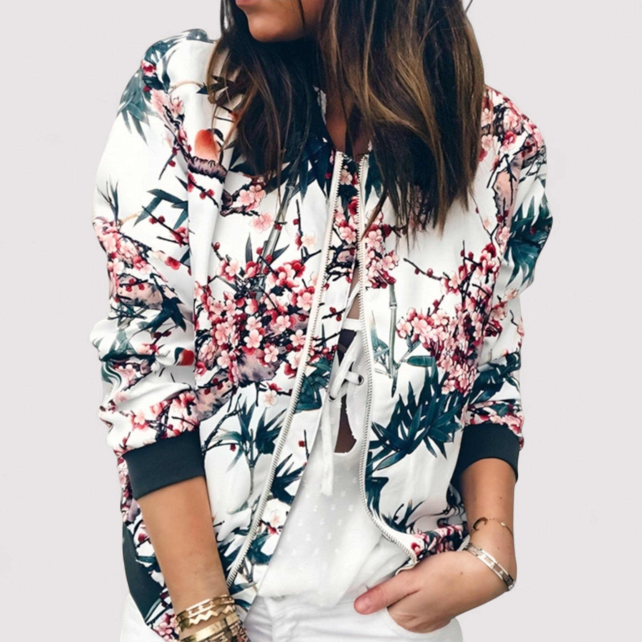 Lidia™ | Stilizirana bomber jakna s cvjetnim printom - nadiazagreb
