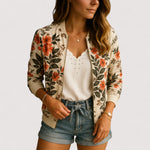 Lidia™ | Stilizirana bomber jakna s cvjetnim printom - nadiazagreb