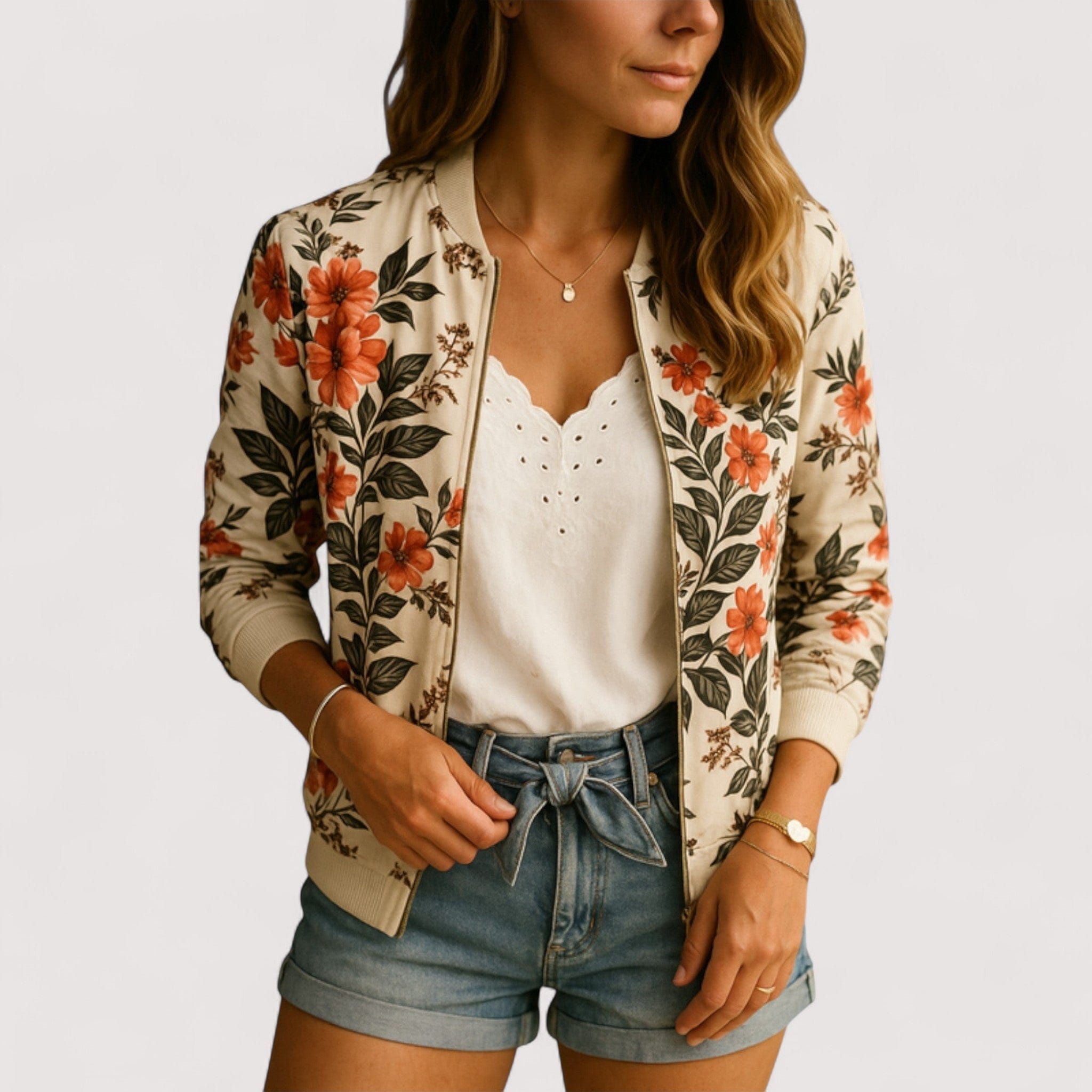 Lidia™ | Stilizirana bomber jakna s cvjetnim printom - nadiazagreb