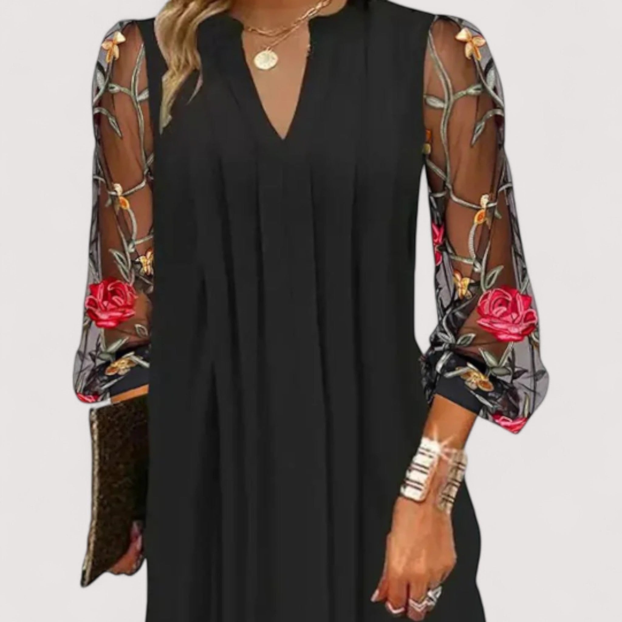 Magda™ | Elegant Mini Dress with Sheer Sleeves - nadiazagreb