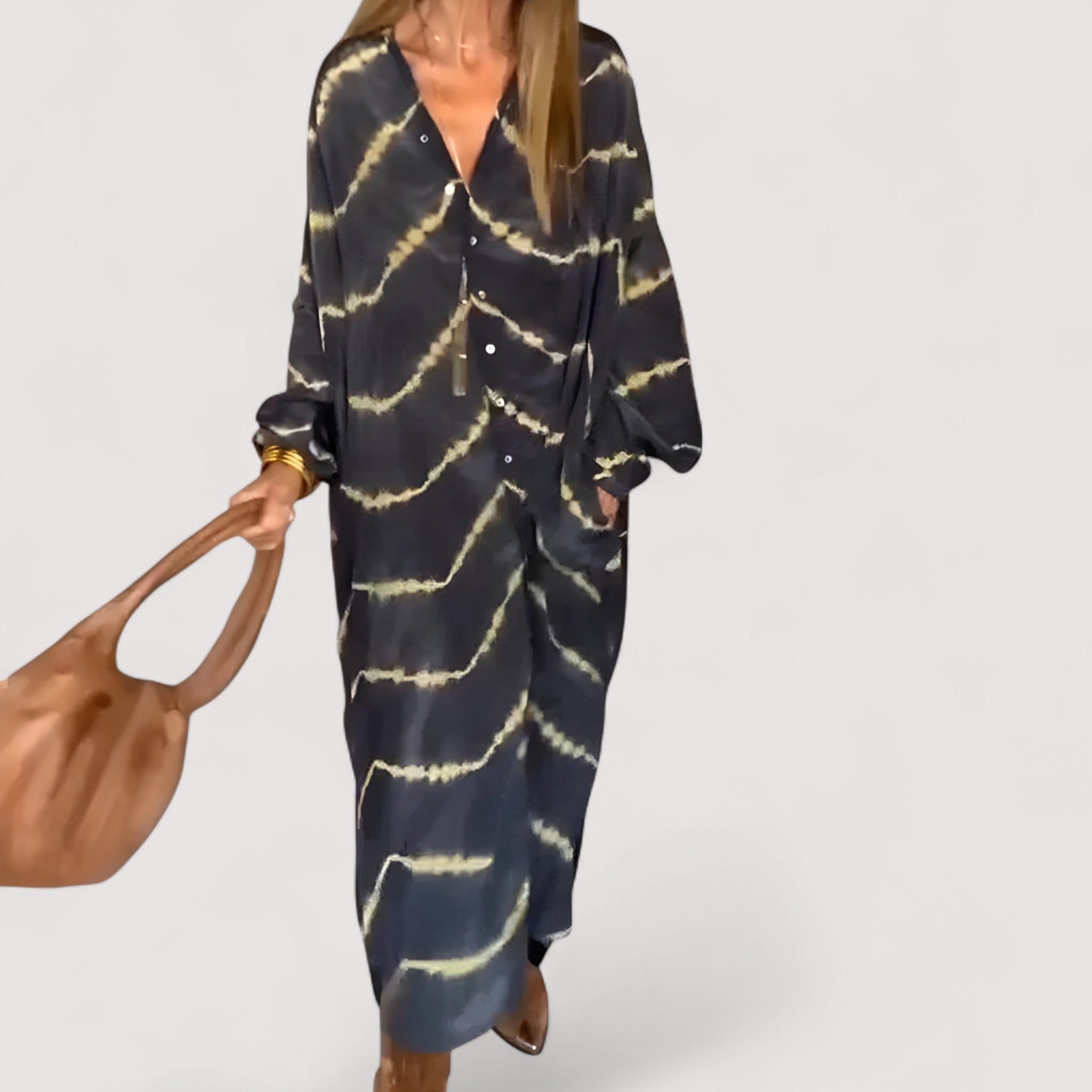 Maren™ | Prugasta Maxi Haljina - nadiazagreb